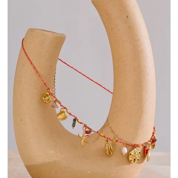 Gold Charm Necklace – Natural Pearls, Crystals, and Shells - Picture 7 of 14